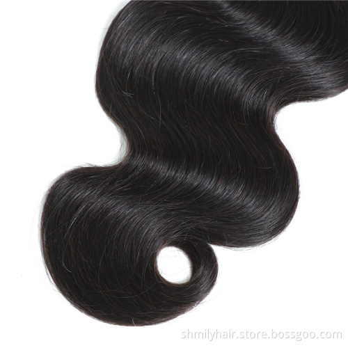 Real Virgin Human Hair Unprocessed Body Wave Extensions With Thick Ends Brazilian Human Hair Cuticle Aligned Bundle